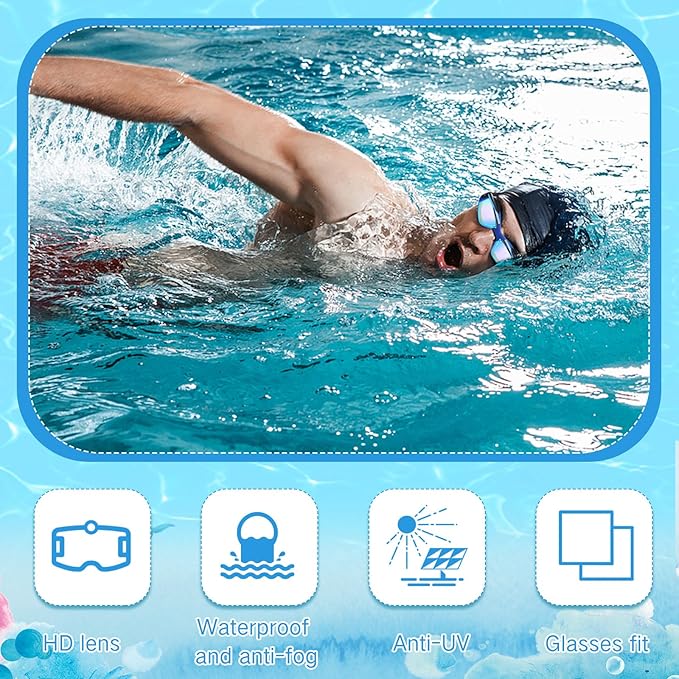 Konohan 10 Pack Swim Goggles Bulk for Kids adult Pool Goggles Anti Fog Silicone No Leak Swimming Glasses for Men Women Youth