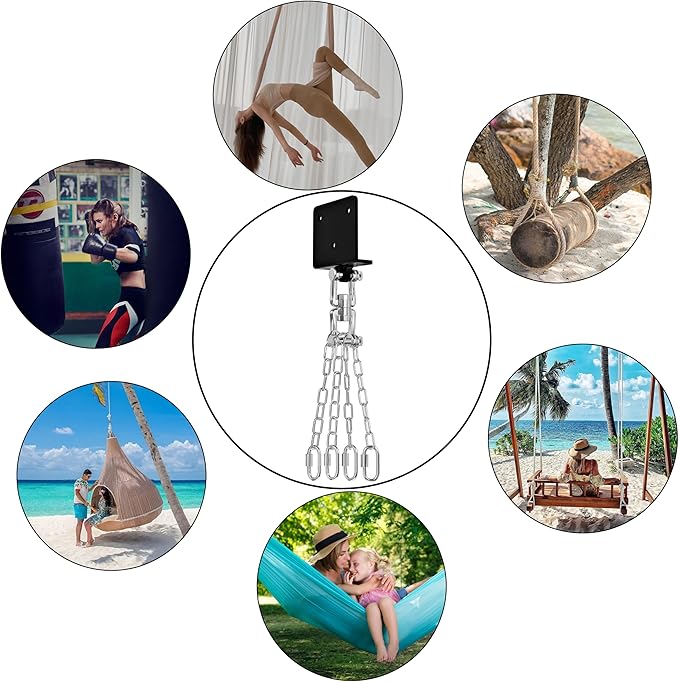 Heavy Bag Hanger for Heavy Bag Beam Mount 360° Rotation Boxing Bag Ceiling Mount I-Beam Punching Bag Hanger Beam Mount Hooks Fit Hanging Punching Bags and Swings (700 LB Capacity)