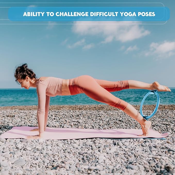 Syhood Pilates Ring 11. 81 Inch Pilates Circle Yoga Ring Magic Lightweight Flexible Workout Equipment for Fitness Physical Therapy Resistance Exercise Arms Legs