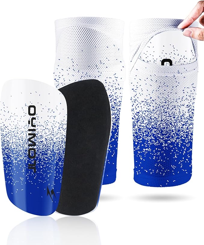 TOMIYO Soccer Shin Guards,Shin Guards Soccer Kids 10-12 and Shin Pad Sleeves with Inserted Pocket,Protective Soccer Equipment for Youth Adult,espinilleras de Futbol para Hombres for Team Sports