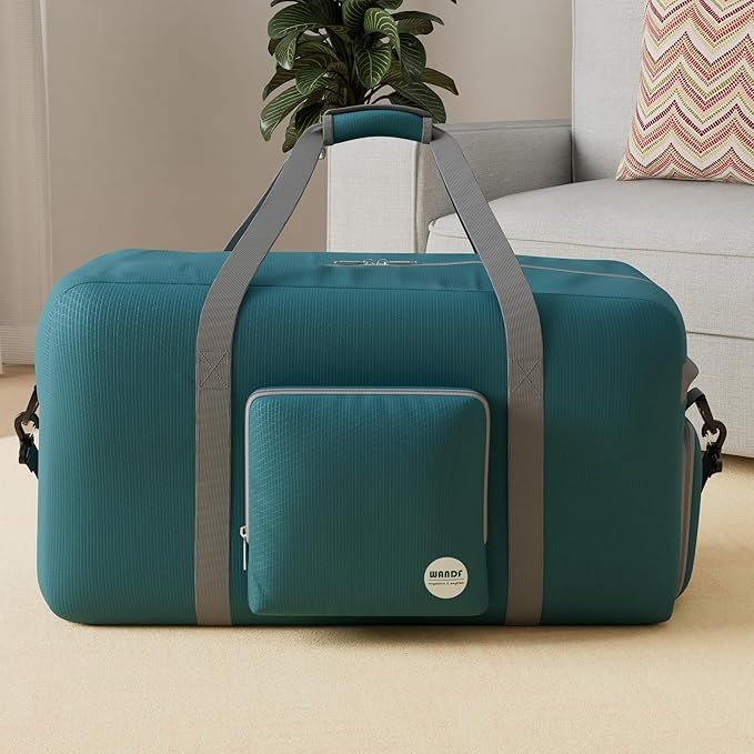 WANDF Foldable Travel Duffel Bag 60-120L Duffle Carry on for Women and Men