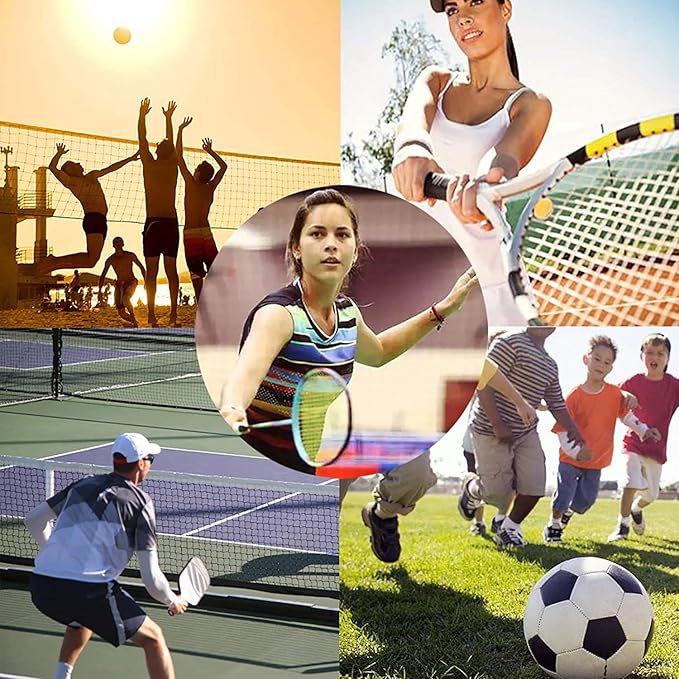 Portable Height Adjustable Badminton Volleyball Tennis Net Set Multi-Purpose Sports Equipment with Poles Stand and Carry Bag for Kids Adult Outdoor Exercise