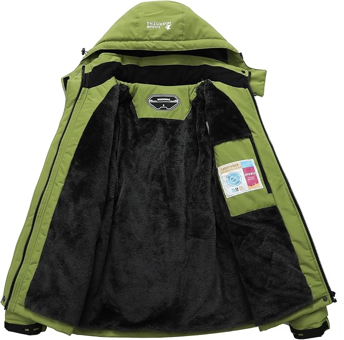 MOERDENG Women's Waterproof Ski Jacket Warm Winter Snow Coat Mountain Windbreaker Hooded Raincoat Jacket