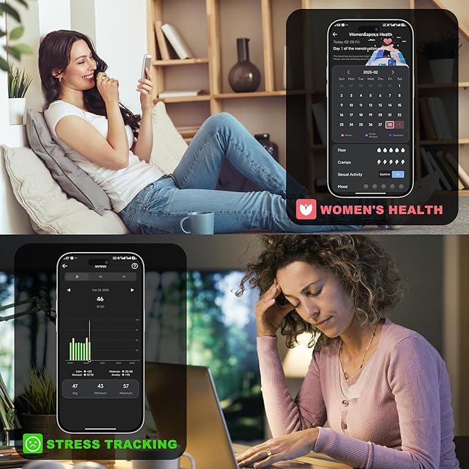 Smart Ring for Women Men - Titanium Health Fitness Tracker Ring with Heart Rate, Step Counting, Calories, Sleep & Stress Monitor for iPhone and Android, No Subscription Fee (Rose Gold, 11)