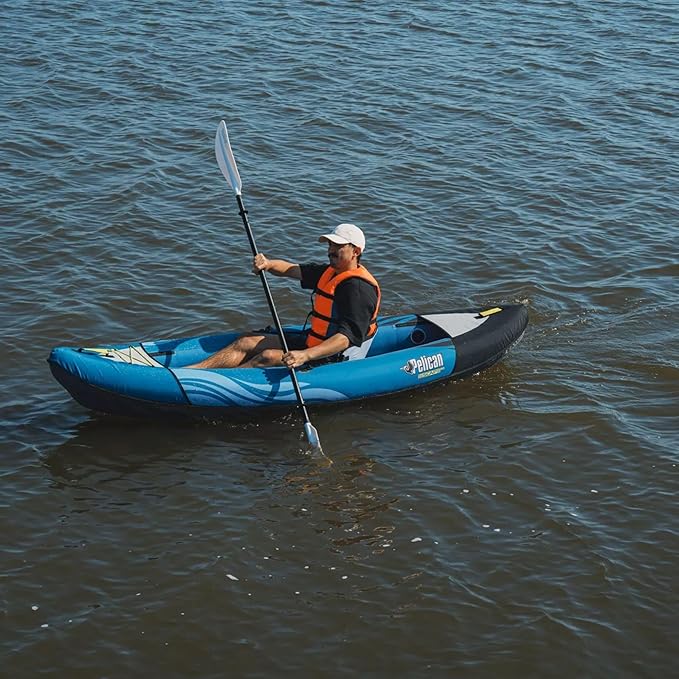 Pelican iESCAPE Inflatable Kayak - Recreational Kayak - Compact, Stable and Fun All in One - for 1 or 2 Person