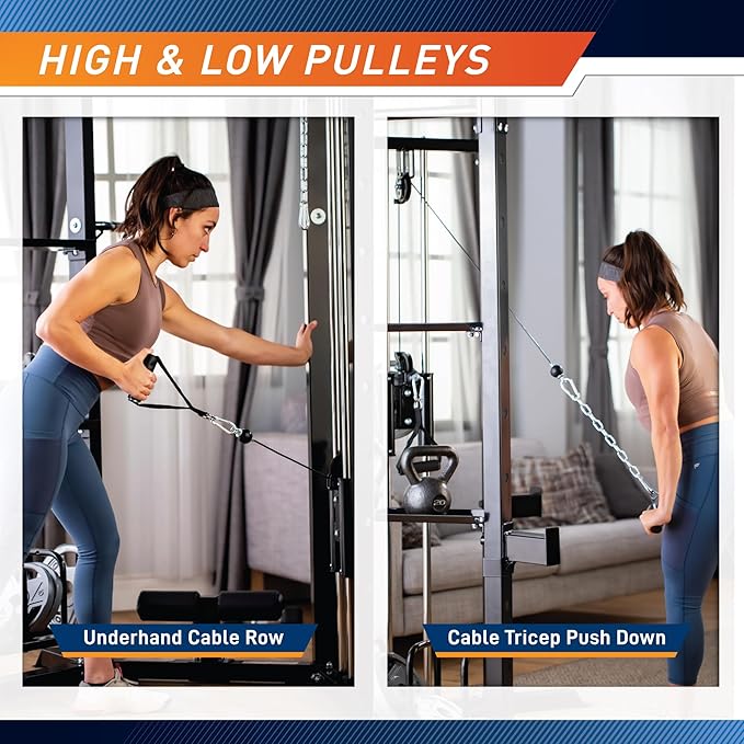 Marcy Strength Training Home Gym Cage with Pulley System for Weightlifting, Bodybuilding, Full Body Workout Equipment for Home Exercise