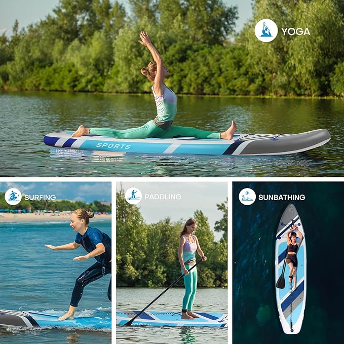 Panana Inflatable Stand Up Paddle Board, 10'x31 x6 SUP with Premium Paddle Board Accessories Kit, Anti-Slip EVA Deck for Adults Youth of All Skill Levels