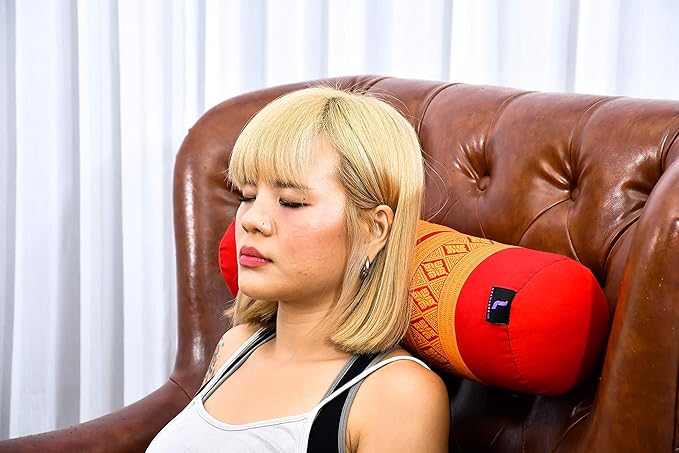 Leewadee Small Yoga Bolster – Shape-Retaining Cervical Neck Roll, Tube Pillow for Comfortable Reading, Kapok Filling, 22 x 6 x 6 inches
