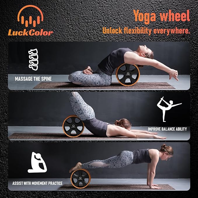 Back Roller, Back Wheel Targeted Back Pain Relief, Yoga Wheel Muscle Massage, Foam Roller for Trigger Point Therapy Physical, Stretching & Exercise, 880lbs Capacity, 10 Inch