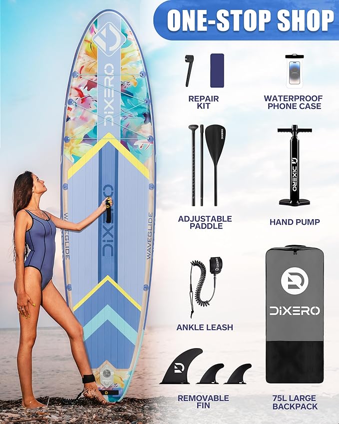 Inflatable Stand Up Paddle Board with SUP Accessories, Anti-Slip EVA Deck, 11'*33" Inflatable Paddle Boards for Adults & Youth of All Skill Levels