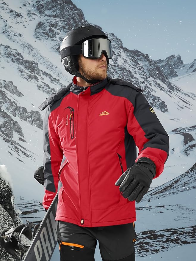 TACVASEN Winter Jacket Men's Water-Resistant Fleece Jacket Snow Ski Jacket Military Tactical Jacket Coat Parka Hood Raincoat