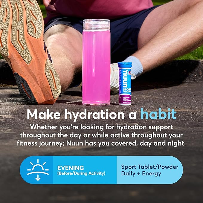 Nuun Sport Electrolyte Tablets with Magnesium, Calcium, Potassium, Chloride & Sodium, Gluten Free & Vegan, Fruit Punch, 8 Pack (80 Servings Total)