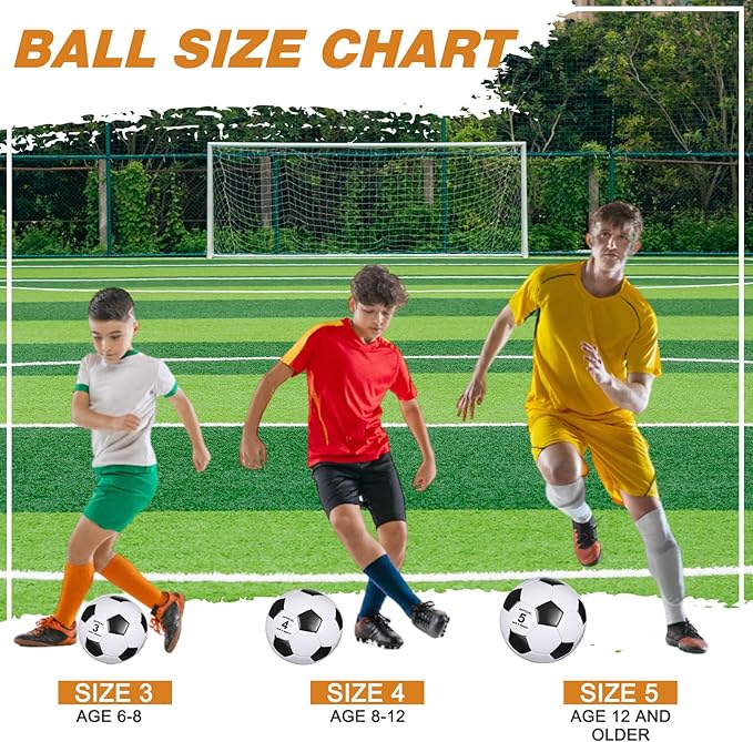 Sotiff 24 Pcs Size 5/4 Soccer Ball Bulk with 24 Pump Deflated Soccer Balls for Kids Teen Football Bulk for Game Training School Team Sports Adults Player Practice Outdoor