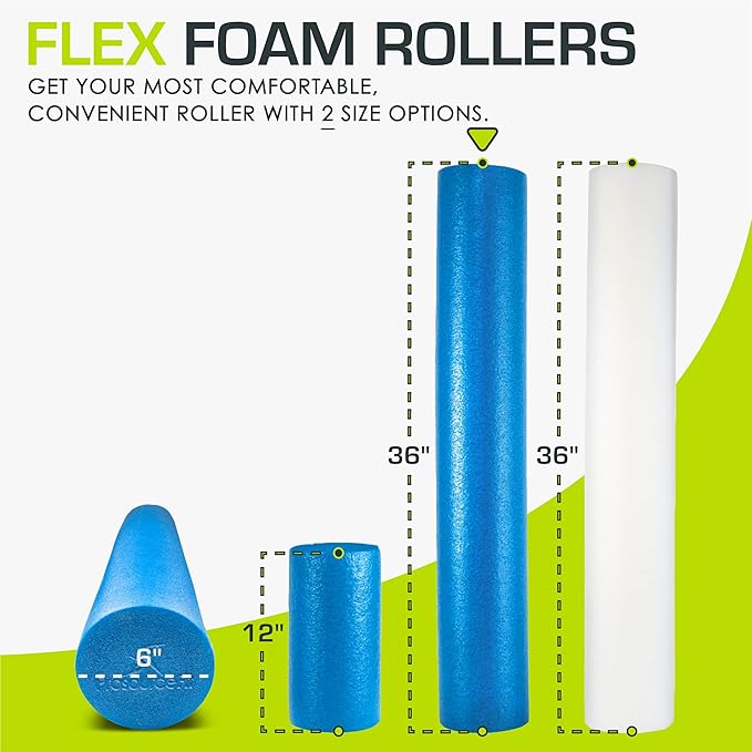 ProsourceFit Flex Foam Rollers for Muscle Massage, Physical Therapy, Core & Balance Exercises Stabilization