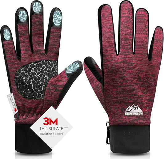 Bruvoalon Winter Gloves for Women & Men, 3M Thermal Insulation, Lycra Fabric, Windproof, Touchscreen, Anti-Slip, Cold Weather