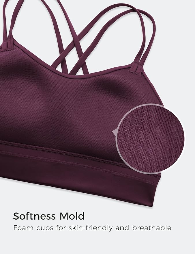 CRZ YOGA Softness Mold Womens Butterluxe Strappy Longline Sports Bra - Double Spaghetti Strap Workout Yoga Crop Top Athletic