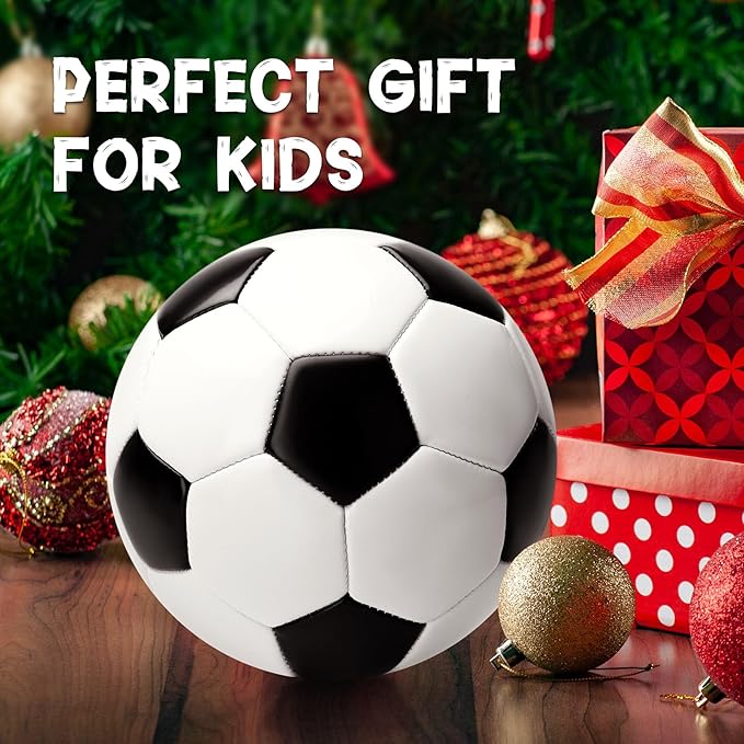 Soccer Ball Size 3/4/5 with Pump & Bag - Pack of 1, 2 or 3 - Official Size & Weight - Classic Black & White - Indoor Outdoor Use - Durable & Long-Lasting - Ideal Gift for Toddler, Kids, Youth & Adults
