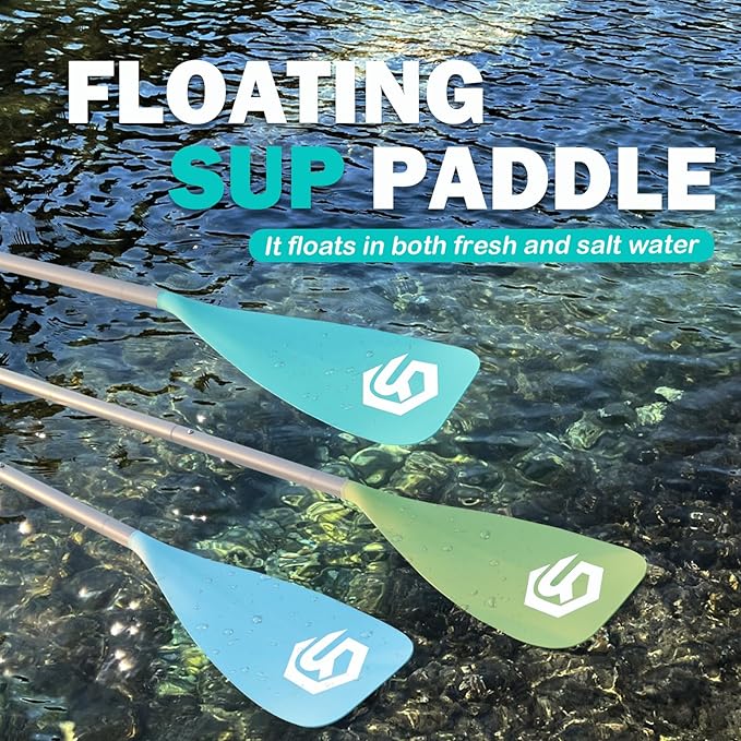 SUP Paddle - Paddle Board Paddle 4 Piece Stand Up Paddleboard Paddles Lightweight Floating Kayak Paddle - Light Blue - Lake Green - Light Green