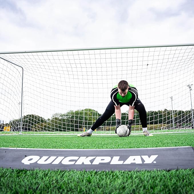 QUICKPLAY Goalkeeper Deflection Ramp - Enhance Reflexes & Hand-Eye Coordination - Heavy-Duty Rubber Construction - Portable Design for Coaches & Players