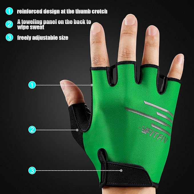 Cycling Gloves Bike Gloves for Men/Women Half Finger Biking Gloves Exercise Workout Gloves Suitable for Outdoor Sports, Gym, Weight Lifting, Rowing and Motorcycle
