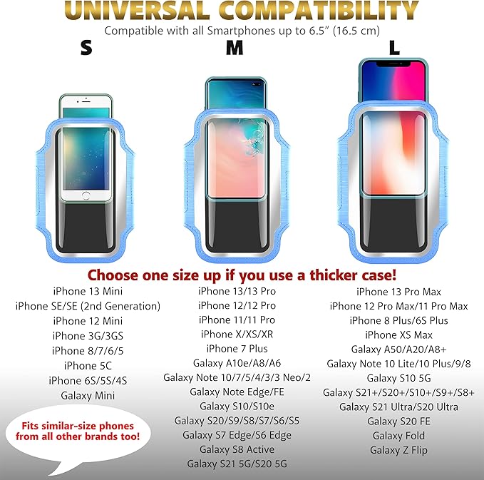 TRIBE Running Phone Holder Armband. iPhone & Galaxy Cell Phone Sports Arm Bands for Women, Men, Runners, Jogging, Walking, Exercise & Gym Workout. Fits All Smartphones. Adjustable Strap, CC/Key Pocket