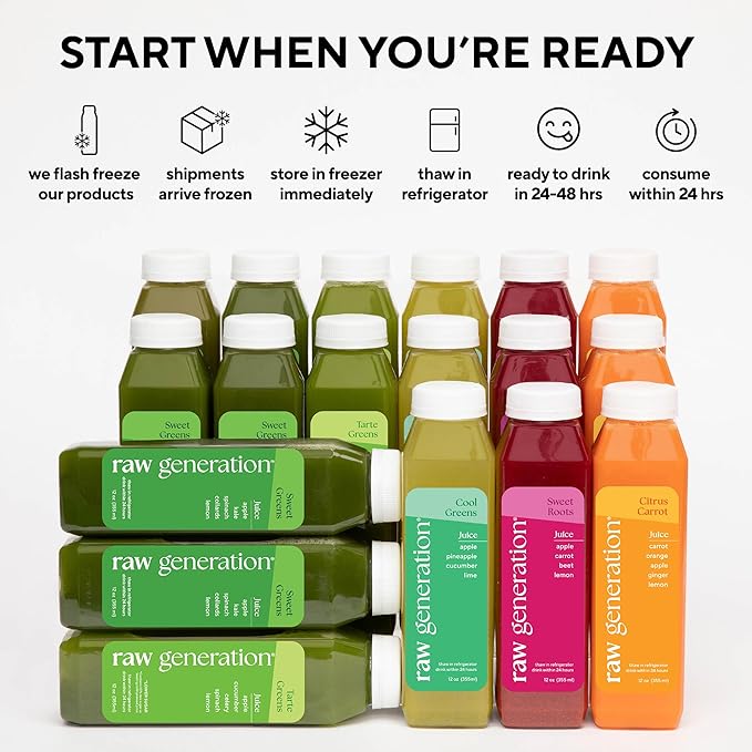 Raw Generation 3-Day Skinny Cleanse - Weight Management & Detox Juice Cleanse/Healthiest Way to Cleanse Your System/Jumpstart a Healthier Diet