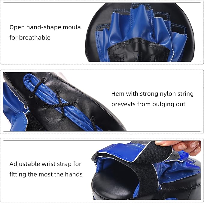 Valleycomfy Boxing Curved Focus Punching Mitts- Leatherette Training Hand Pads