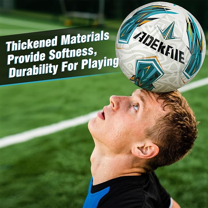 Soccer Ball Size 5 for All Age Recreational or Professional Outdoor Practice, PU Official Size&Weight, Size 5 Soccer Ball for Boys Youth Adults College Team, Ideal Gifts with Pump and Carry Net