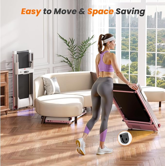 Treadmills for Home, 4-in-1 Foldable Treadmill with Incline, 300 LBS Capacity Running Treadmills for Home Small Spaces with Handles, 3.0 HP Folding Treadmill with Smart APP