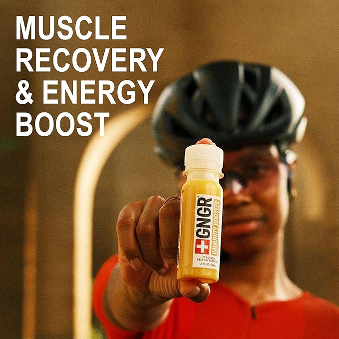 '+GNGR Immunity Booster Organic Ginger and Turmeric Shot - Cold Pressed Ginger Shots with Turmeric, Cayenne Pepper, Orange, Lemon for All Natural Immune & Digestive Support (2 Oz, Pack of 12)