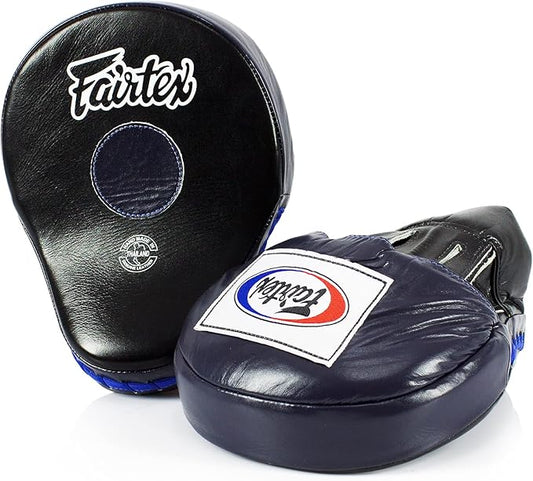 Fairtex FMV9 Contoured Focus Mitts |Striking Accuracy & Protection for Boxing, Muay Thai, Kickboxing |Ergonomic Design, Soft Padding, Secure Fit Leather