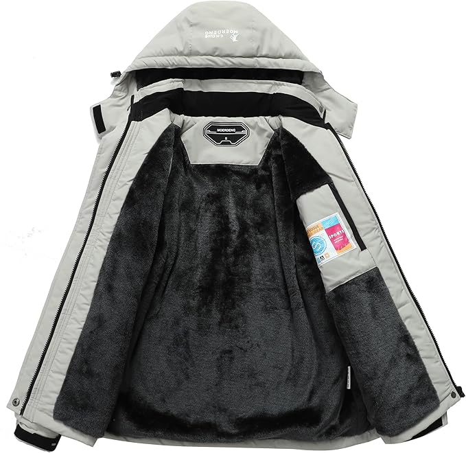 MOERDENG Women's Waterproof Ski Jacket Warm Winter Snow Coat Mountain Windbreaker Hooded Raincoat Jacket