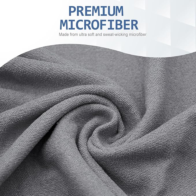 Eunzel 2 Pack Yoga Towel,Hot Yoga Mat Towel with Grip Dots Sweat Absorbent Non-Slip for Hot Yoga, Pilates and Workout 24" x72,Dark Grey (2 Pack)