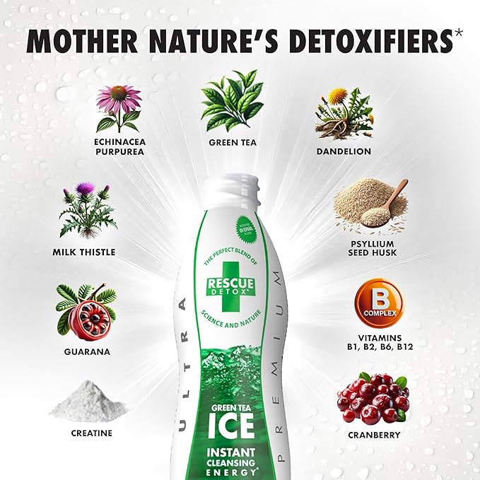 Rescue Detox ICE - Green Tea Flavor - 32oz | Maximum Strength