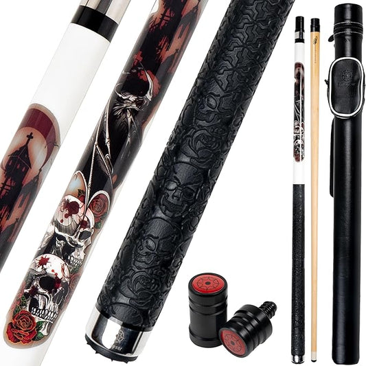 Collapsar CBP Pool Stick with 1X1 Hard Case,13mm Tip with Low Deflection Technology Billiard Cue,58" 2-Pieces 19-21 oz Professional Pool Cue Set