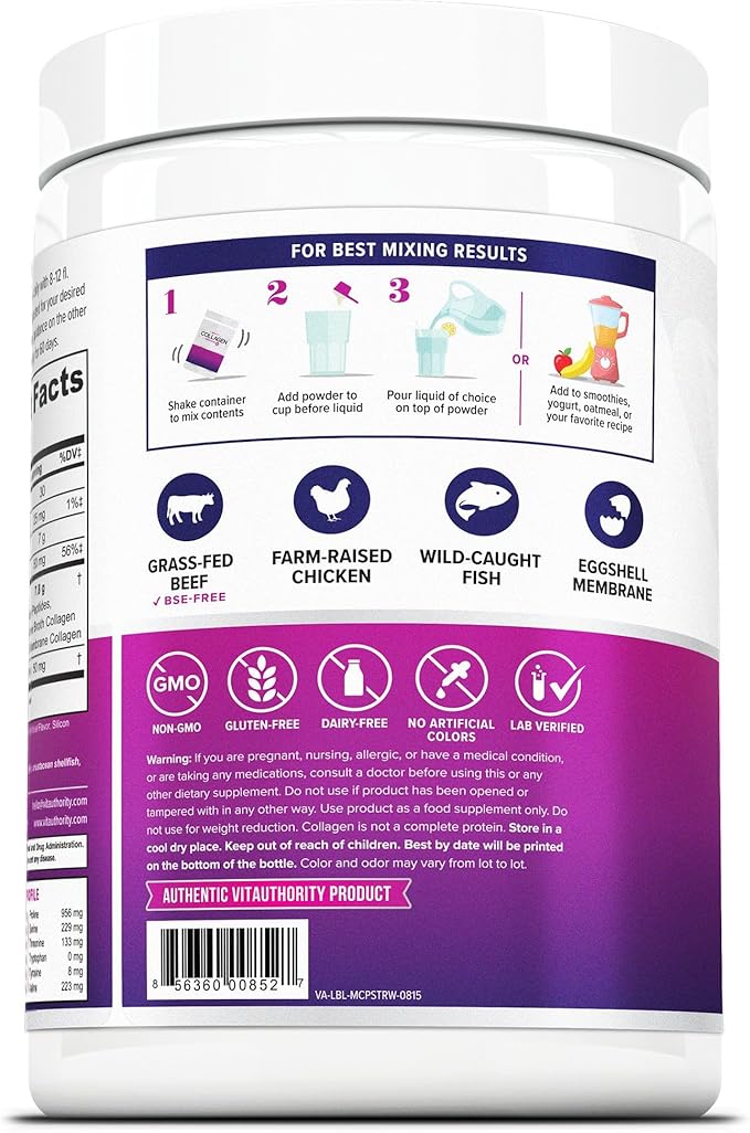 Multi Collagen Peptides Powder for Women - Hydrolyzed Chocolate Collagen Powder for Women with Types I II III V & X Vitamin C & Hyaluronic Acid for Hair Skin and Nails (Chocolate) - 30 Servings