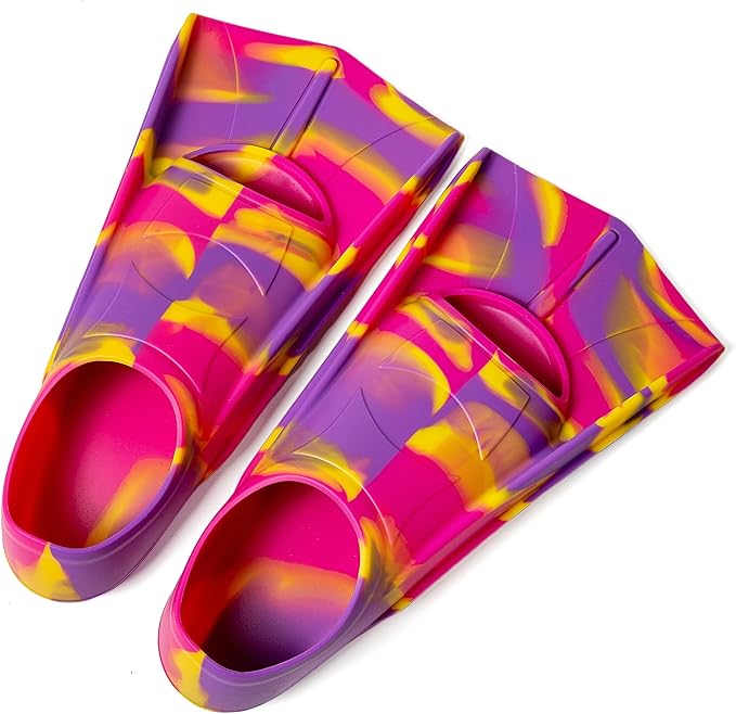 Kids Swim Fins,Short Comfortable Flippers for Lap Swimming and Training for Child,Girls,Boys,Beginners