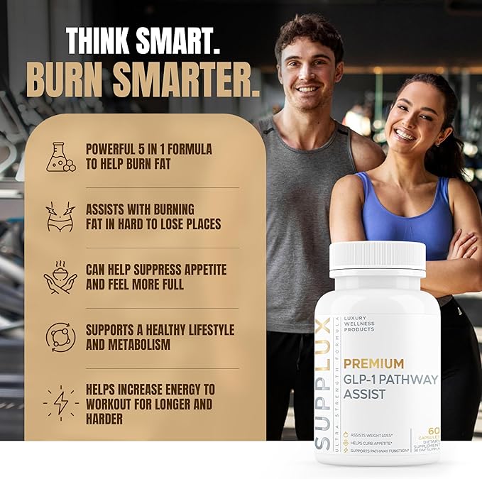 Premium GLP-1 Pathway Support Supplement for Weight Loss to Burn Fat & Suppress Appetite - Shredding Pills for Women & Fat Burner for Men | 3rd Party Tested Supplement - 60 Pills for Adults