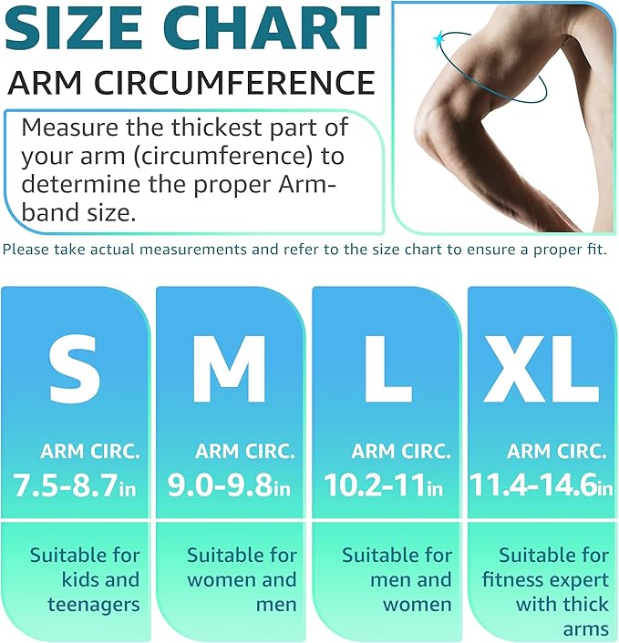 HiRui Running Armband Sleeve Universal Sports Armband Cell Phone Holder Armband for Exercise Workout, Compatible with iPhone 16/15/14/13/Plus/Pro Samsung Galaxy All Phones (M, Black)