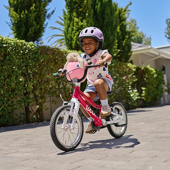 woom GO 2 Bicycle for Children 3 to 4.5 Years Old, 14-Inch Lightweight Bike with Handbrake, Steering Limiter & Chainguard for Boys & Girls - Red