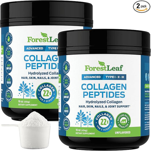 Collagen Peptides Powder Unflavored - Hydrolyzed Collagen Protein Powder Type 1, 2 & 3 - Grass Fed Keto Collagen Powder for Women & Men - Vital Hair, Skin, Nails, Joints, Recovery, 11g Per Serving