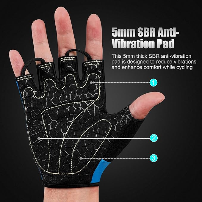 Cycling Gloves Bike Gloves for Men/Women Half Finger Biking Gloves Exercise Workout Gloves Suitable for Outdoor Sports, Gym, Weight Lifting, Rowing and Motorcycle