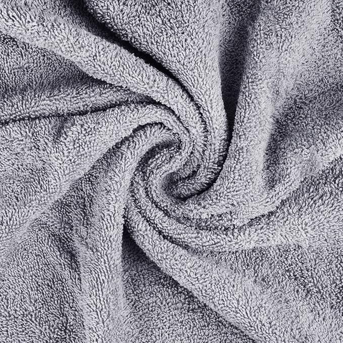 CASA COPENHAGEN, Solitaire, 600 GSM, 27x55 Inches Large Bath Towels, Set of 4 Towels, Super Soft and Absorbent, Egyptian Cotton Towels for Bathroom & Shower - Grey Violet
