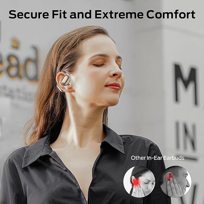 Monster Open Free AC100 Open Ear Headphones, Bluetooth 5.3 Wireless Headphones with Earhooks, Immersive Stereo Sound by Dual Large Driver, Clear Talk, 30H Playtime,Waterproof Sport Earbuds for Running