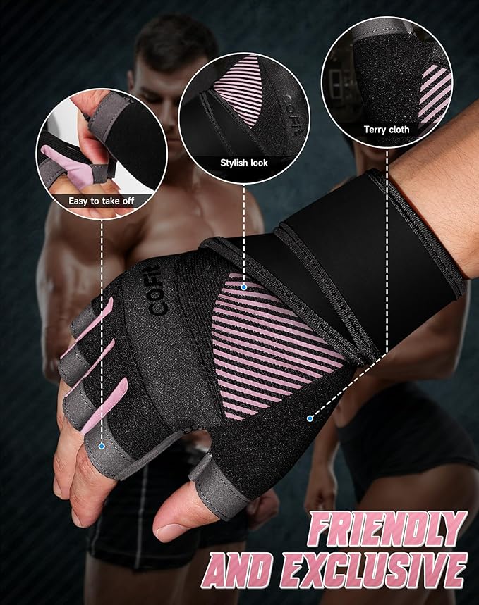 COFIT Breathable Workout Gloves, Antislip Weight Lifting Gym Gloves for Men Women, Superior Grip & Palm Protection for Weightlifting, Fitness, Exercise, Training