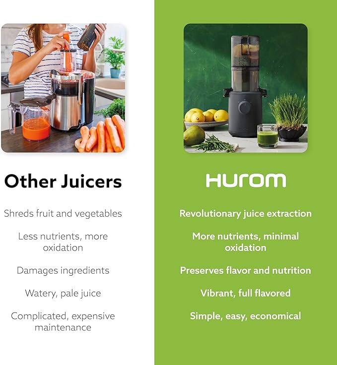 Hurom H310A Personal Self Feeding Slow Masticating Juicer (Matte Black)