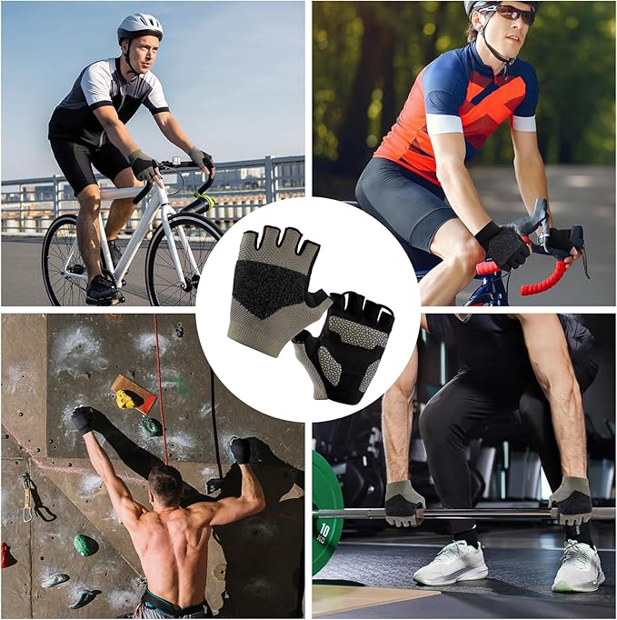 Cycling Gloves for Men Women, Half Finger Bike Gloves for Biking, Gym, Weight Lifting, Rowing, Riding, Outdoor Sports