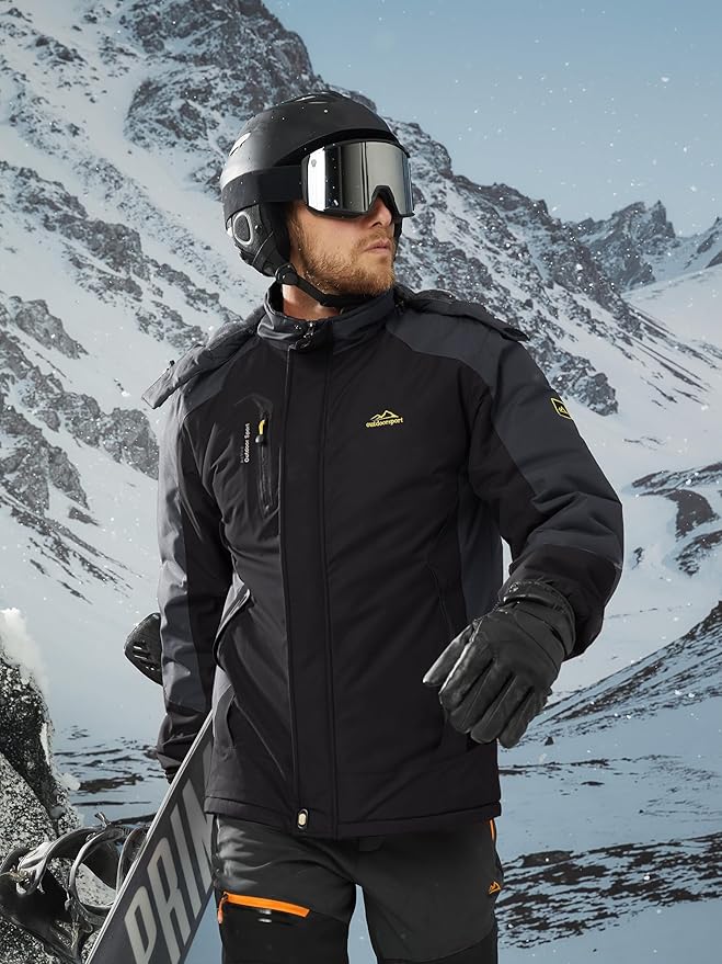 TACVASEN Winter Jacket Men's Water-Resistant Fleece Jacket Snow Ski Jacket Military Tactical Jacket Coat Parka Hood Raincoat