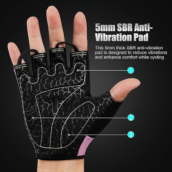 Cycling Gloves Bike Gloves for Men/Women Half Finger Biking Gloves Exercise Workout Gloves Suitable for Outdoor Sports, Gym, Weight Lifting, Rowing and Motorcycle