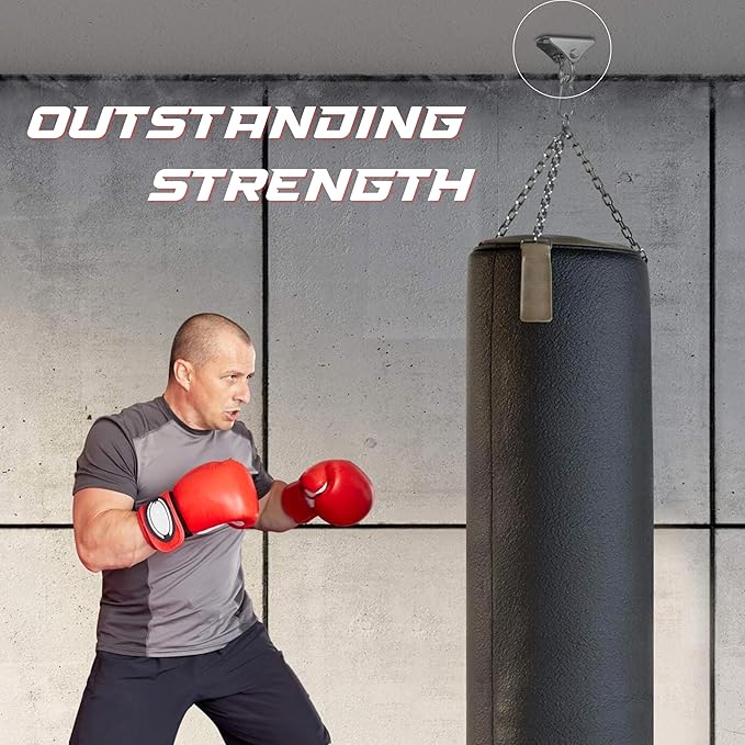 Yes4All Punching Bag Hanger, Stainless Steel Swivel Chain with 4 Snap Hooks for Heavy Bag, Gym Swing, Trapeze, and Hammock